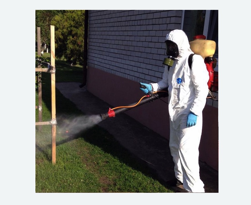 травля клещей на участке в Бокситогорске